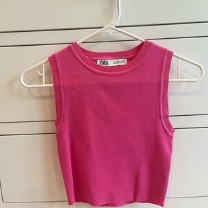Zara Pink Sleeveless Knit Top